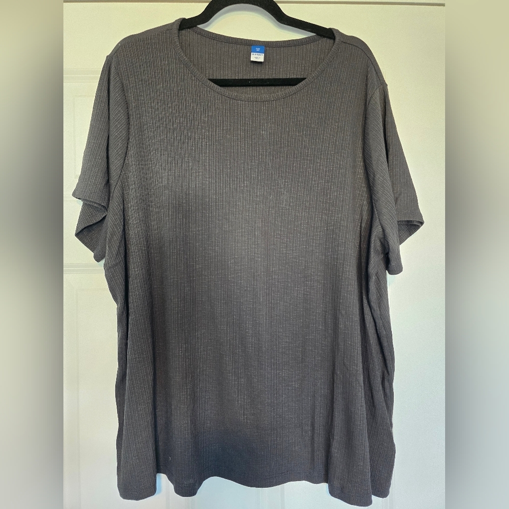 Old Navy Gray Luxe Ribbed Tshirt